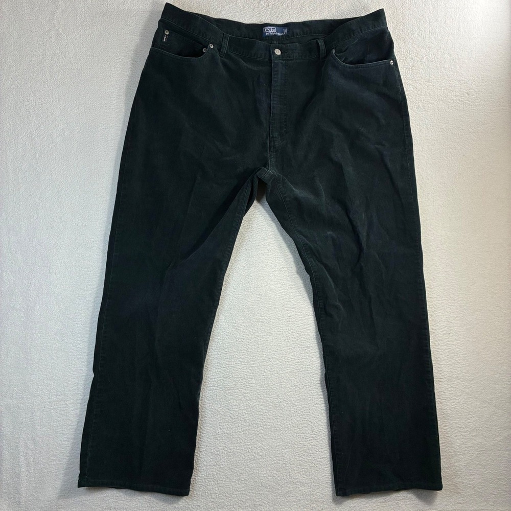 Polo Ralph Lauren Corduroy Pant Men 42x30 Black Straight Preppy Classic 5 Pocket